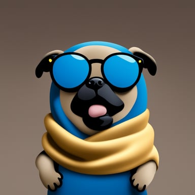 Go Blue Gopher as a pug dog.