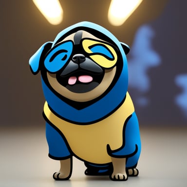 Go Blue Gopher as a pug dog.