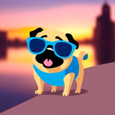 Go Blue Gopher as a pug dog.