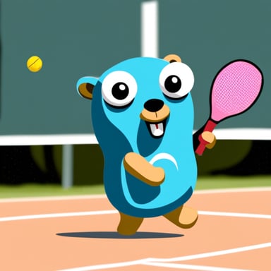 Go Blue Gopher playing pickleball.