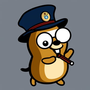Go blue gopher as Postman Pepe logo.