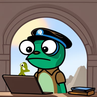 Go Blue Gopher as Pepe Frog in Postman API logo.