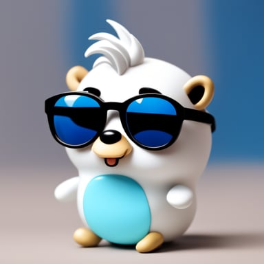 Go Blue Gopher is rocking white anime hair, black sunglasses, and a white shirt.