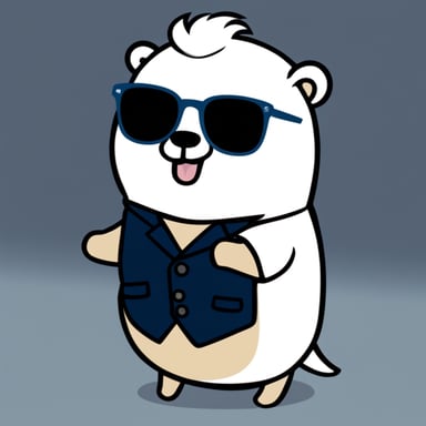 Go Blue Gopher is rocking white anime hair, black sunglasses, and a white shirt.