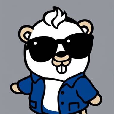 Go Blue Gopher is rocking white anime hair, black sunglasses, and a white shirt.