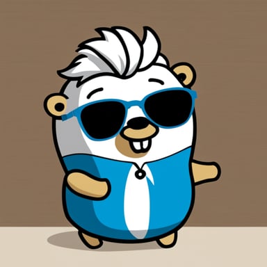 Go Blue Gopher is rocking white anime hair, black sunglasses, and a white shirt.