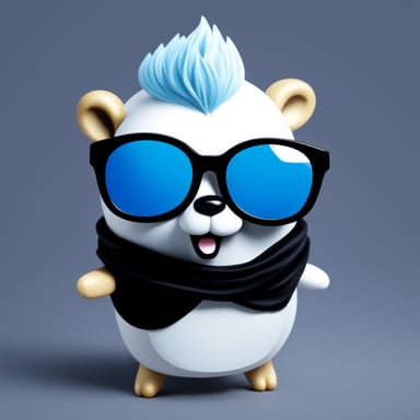Go Blue Gopher is rocking white anime hair, black sunglasses, and a white shirt.