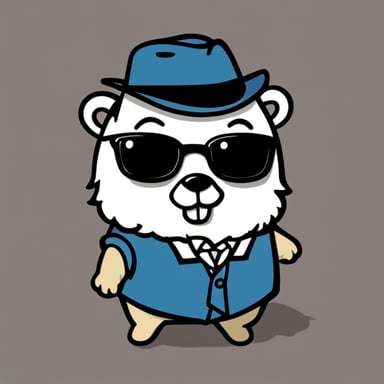 Go Blue Gopher with white anime hair, black sunglasses, and a white shirt is ready to be your mascot.