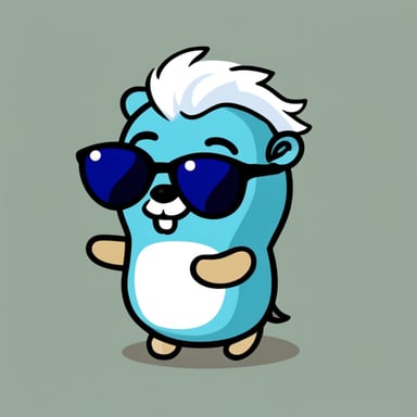 Go Blue Gopher with white anime hair, black sunglasses, and a white shirt is ready to be your mascot.