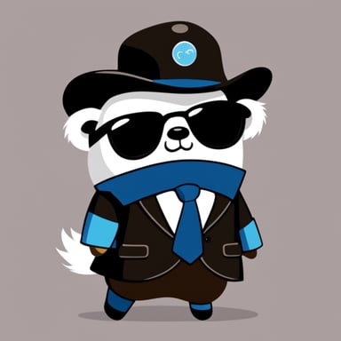 Go Blue Gopher is looking stylish with white anime hair, black sunglasses, and a crisp white shirt.
