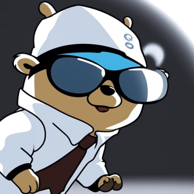 Go Blue Gopher, styled with white anime hair, black sunglasses, and a white shirt, takes on the role of Gojo Satoru.