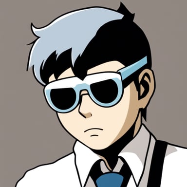Go Blue Gopher, styled with white anime hair, black sunglasses, and a white shirt, takes on the role of Gojo Satoru.