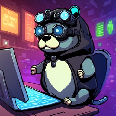 Go Blue Gopher: a cool-looking cyberpunk gopher hacking while being a ghost and being a bloomer.