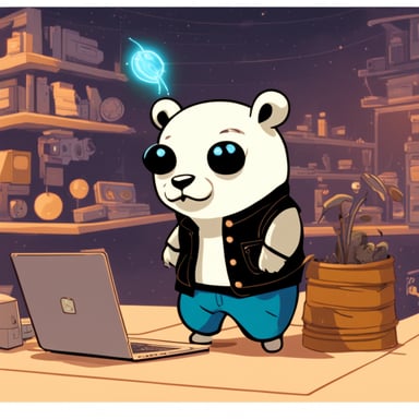 Go Blue Gopher: a cool-looking cyberpunk gopher hacking while being a ghost and being a bloomer.