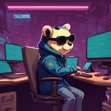 Go Blue Gopher: a cool-looking cyberpunk gopher hacking while being a ghost and being a bloomer.