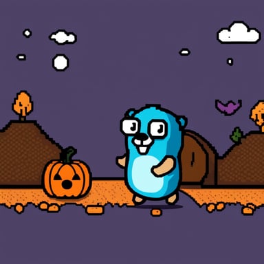 Go Blue Gopher embarks on an 8-bit adventure during Halloween.