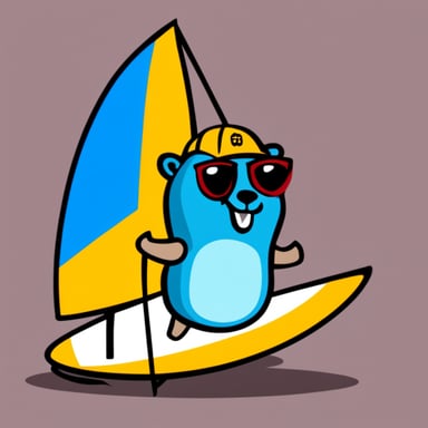 Go blue gopher surfing GitHub webpage