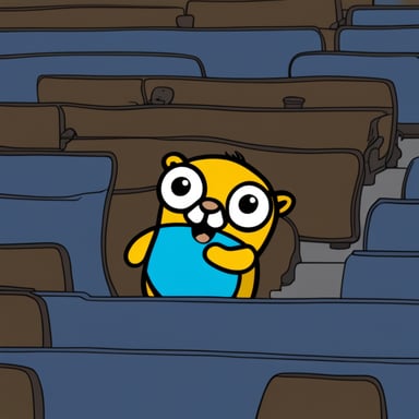 Panicked Go Blue Gopher downloading tools off of GitHub