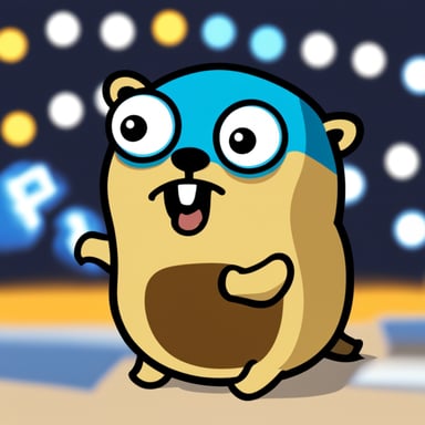 Panicked Go Blue Gopher downloading tools off of GitHub