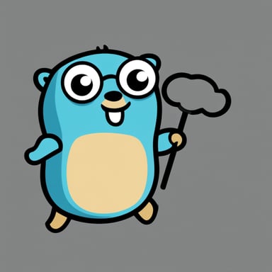 Panicked Go Blue Gopher downloading tools off of GitHub