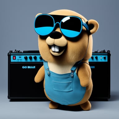 Go Blue Gopher wants it to have DJ glasses and be in high fidelity music sound style.