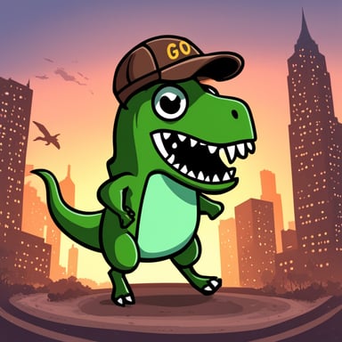 Go Blue Gopher as Green T-Rex