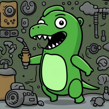 Go Blue Gopher as Green T-Rex