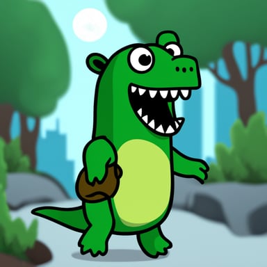 Go Blue Gopher as Green T-Rex