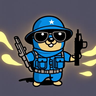 A go blue gopher as an Army Ranger