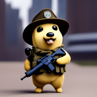 A go blue gopher as an Army Ranger
