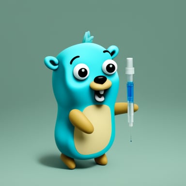 Go blue gopher with syringe