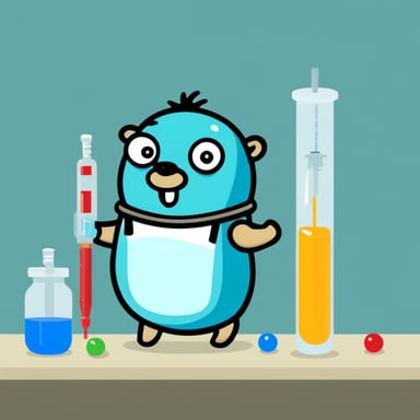 Go Blue Gopher with a big syringe.