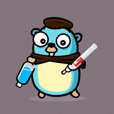 Go Blue Gopher with a big syringe.