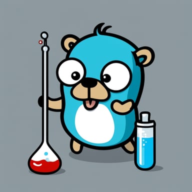 2D Go Blue Gopher with big syringe