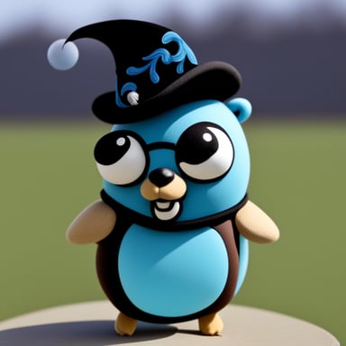 Go Blue Gopher wearing a magpie hat.