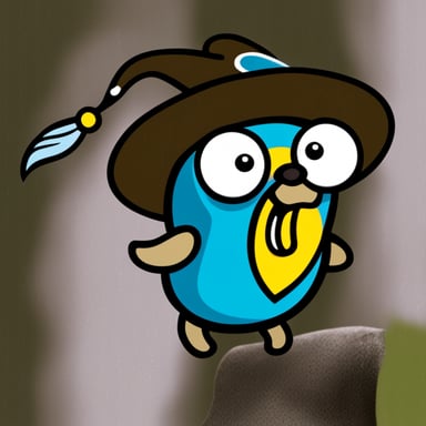 Go Blue Gopher wearing a magpie hat.