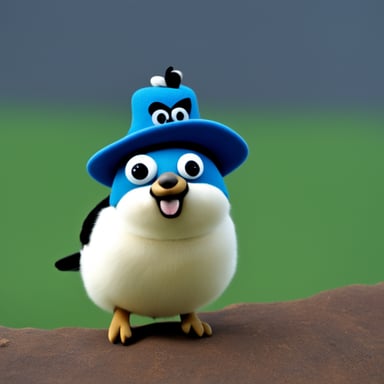 Go Blue Gopher wearing a magpie hat.