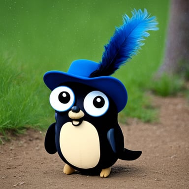 Go Blue Gopher wearing a magpie hat.