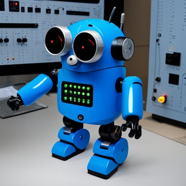 Go blue gopher robot likes configuring itself.