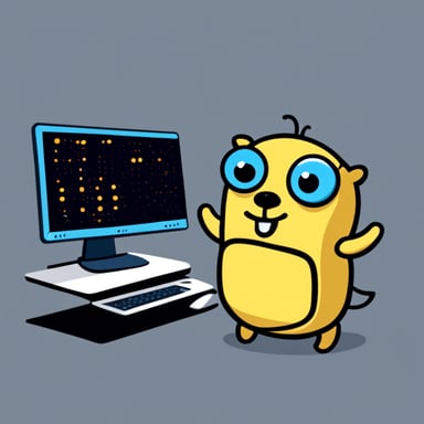 Go blue gopher robot likes configuring itself.
