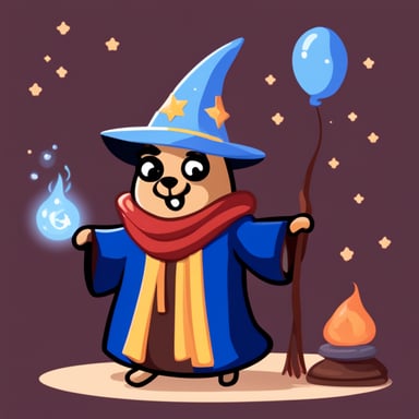 Go Blue Gopher as the happy wizard.
