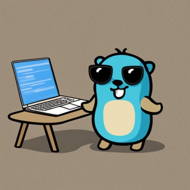 Go Blue Gopher writing in a Linux bash terminal
