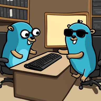 Go Blue Gopher writing in a Linux bash terminal