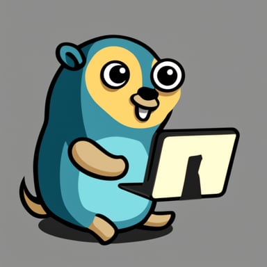 Go Blue Gopher writing in a Linux bash terminal