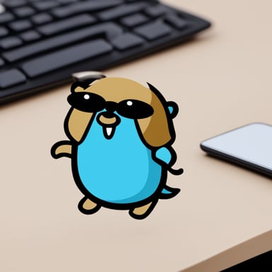 A network engineering testing project uses Go Blue Gopher as its logo mascot.