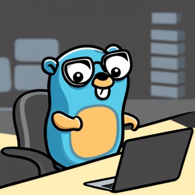 A network engineering testing project uses Go Blue Gopher as its logo mascot.