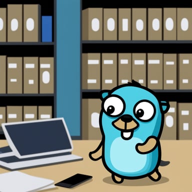 A network engineering testing project uses Go Blue Gopher as its logo mascot.