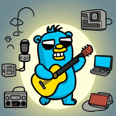 Go Blue Gopher in Poochie style from The Simpsons. He likes Pearl Jam and coding.