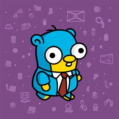 Go Blue Gopher in Poochie style from The Simpsons. He likes Pearl Jam and coding.