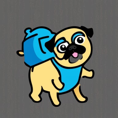 Go blue gopher as a pug.